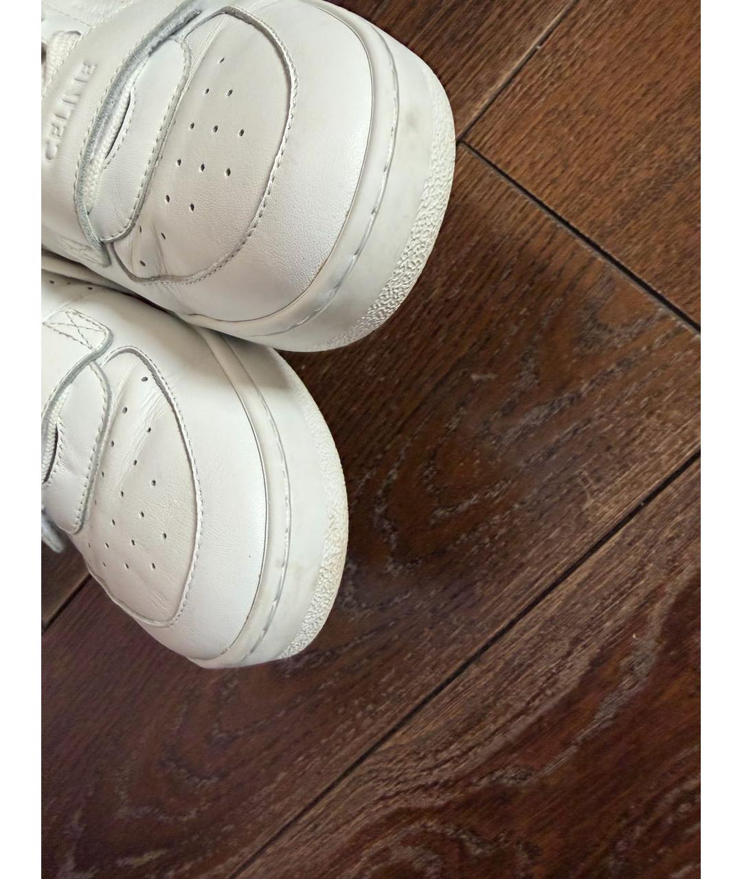 CELINE Белые кожаные кроссовки, фото 6