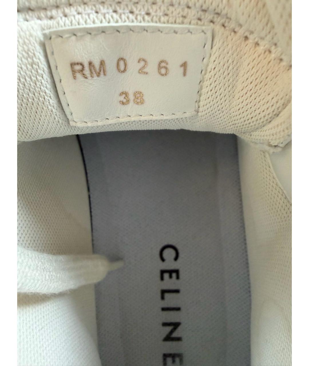 CELINE Белые кожаные кроссовки, фото 4