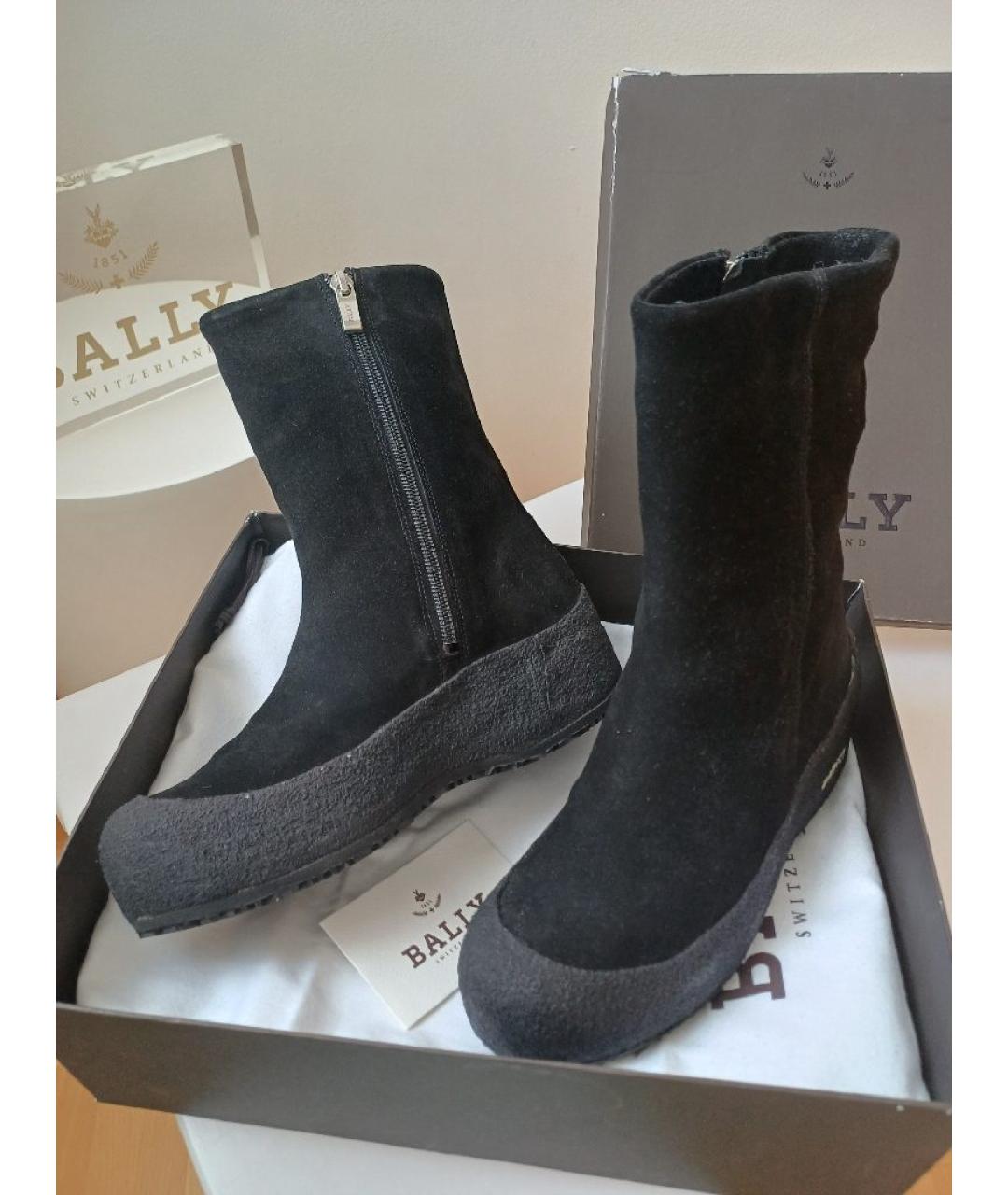 BALLY Черные замшевые ботинки, фото 2