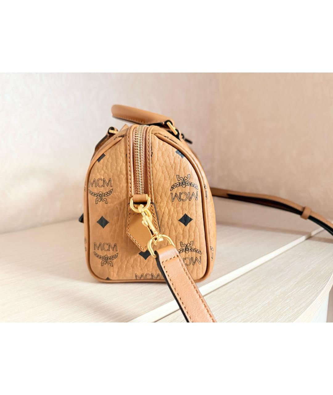 MCM Коричневая сумка с короткими ручками, фото 2