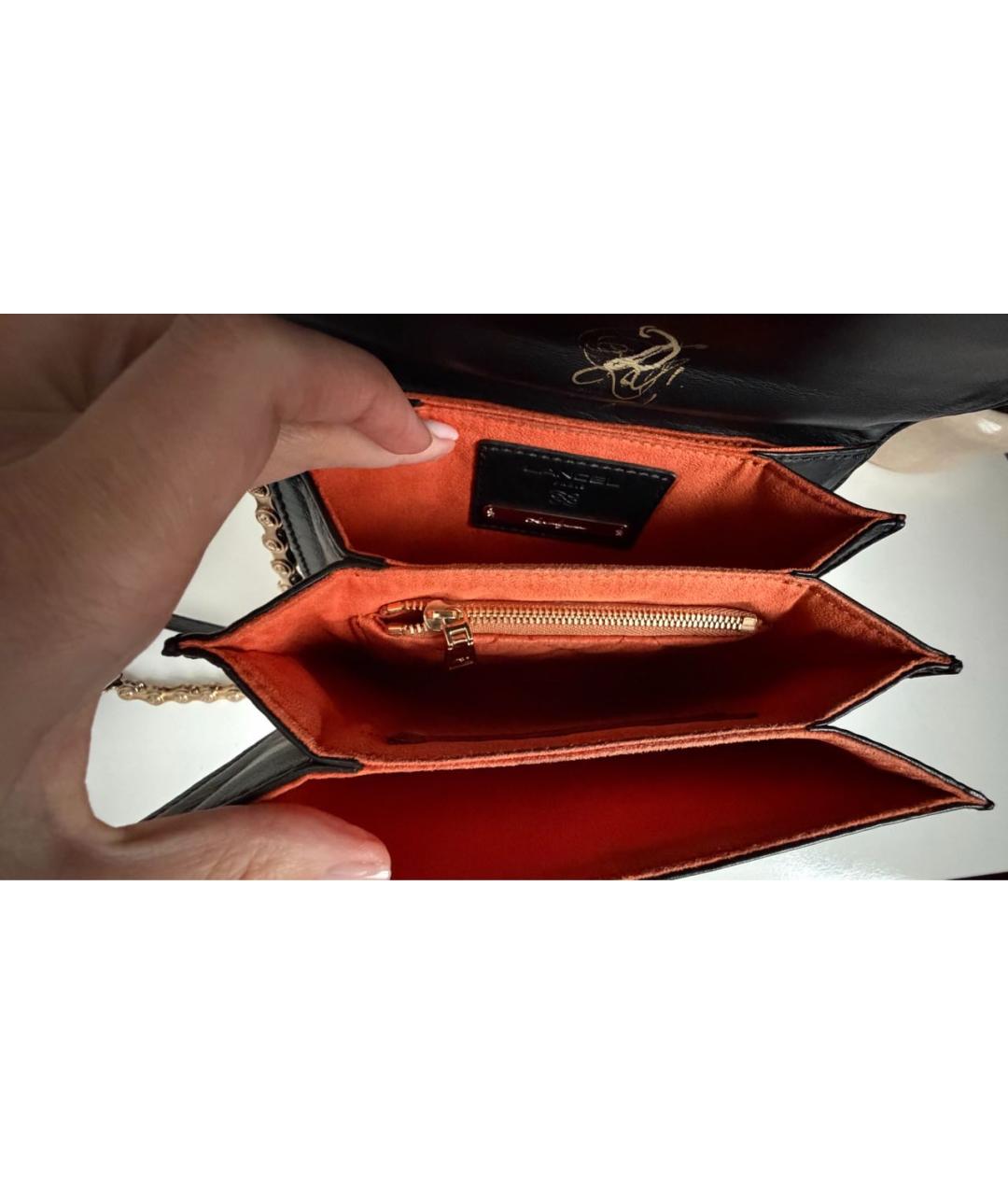 LANCEL Черная кожаная сумка через плечо, фото 4