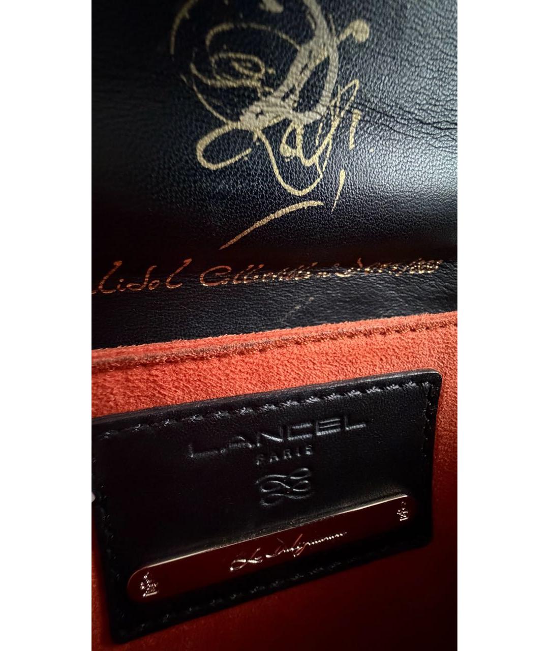 LANCEL Черная кожаная сумка через плечо, фото 6