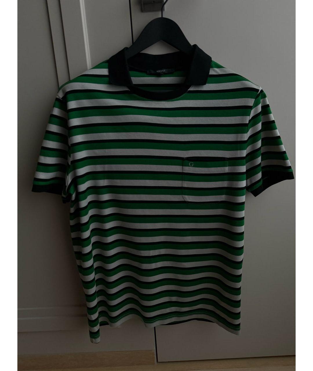 GUCCI Зеленые хлопковое поло с коротким рукавом, фото 3