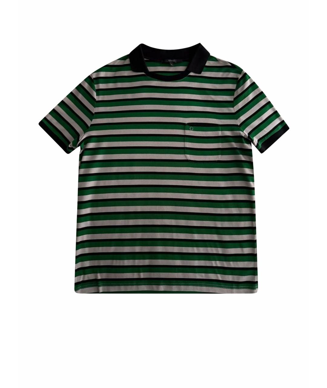 GUCCI Зеленые хлопковое поло с коротким рукавом, фото 1