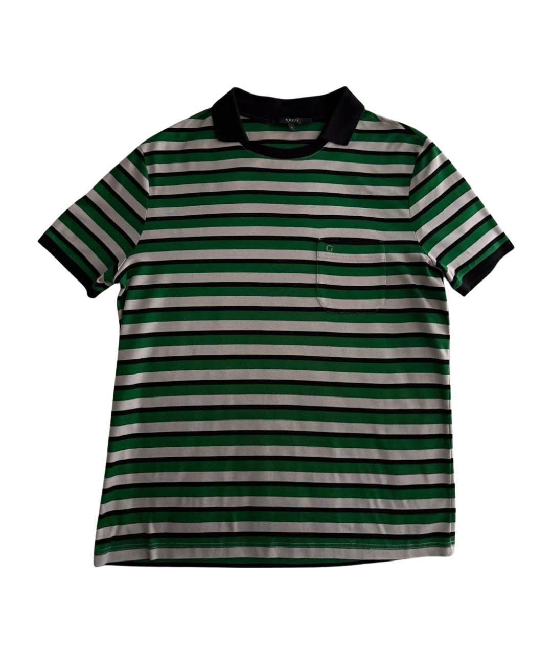 GUCCI Зеленые хлопковое поло с коротким рукавом, фото 6