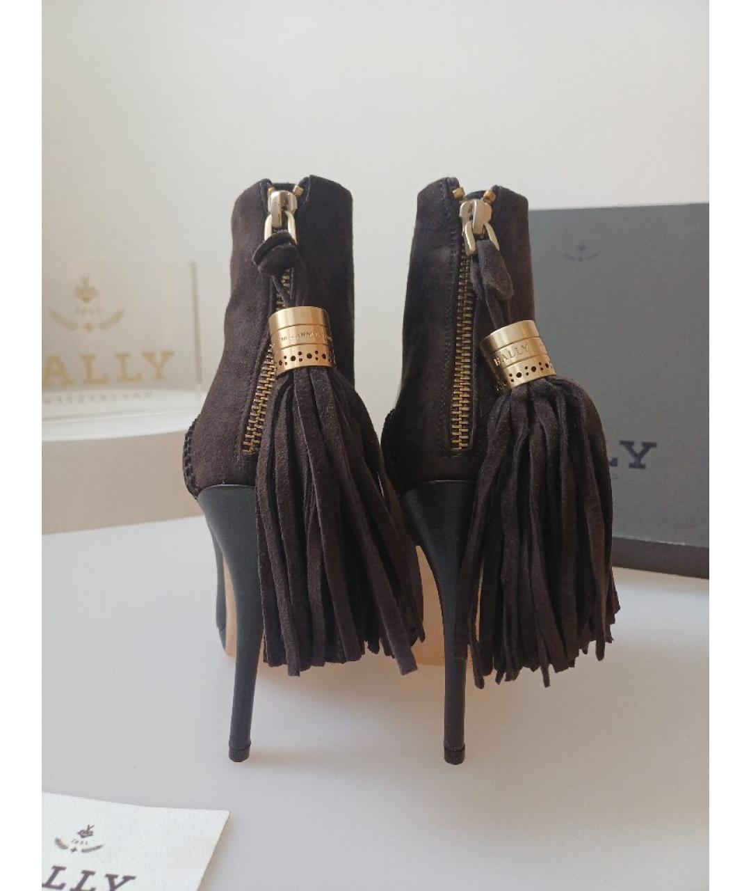 BALLY Коричневые кожаные ботильоны, фото 8