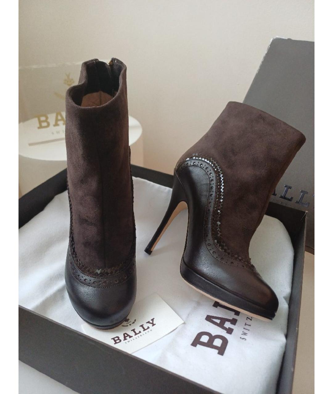 BALLY Коричневые кожаные ботильоны, фото 2