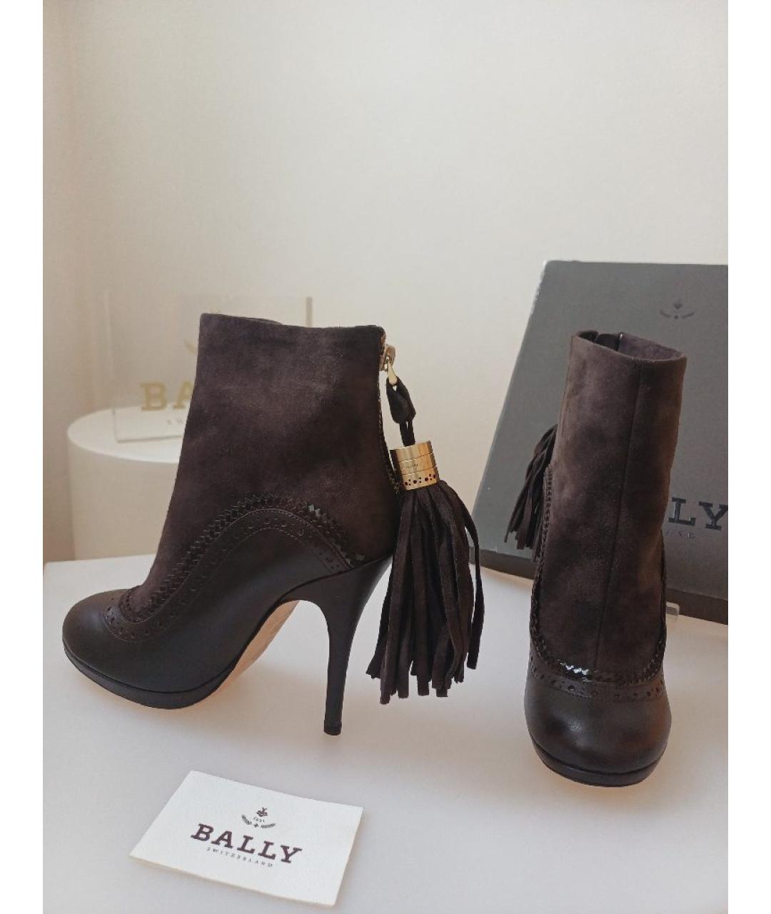 BALLY Коричневые кожаные ботильоны, фото 5