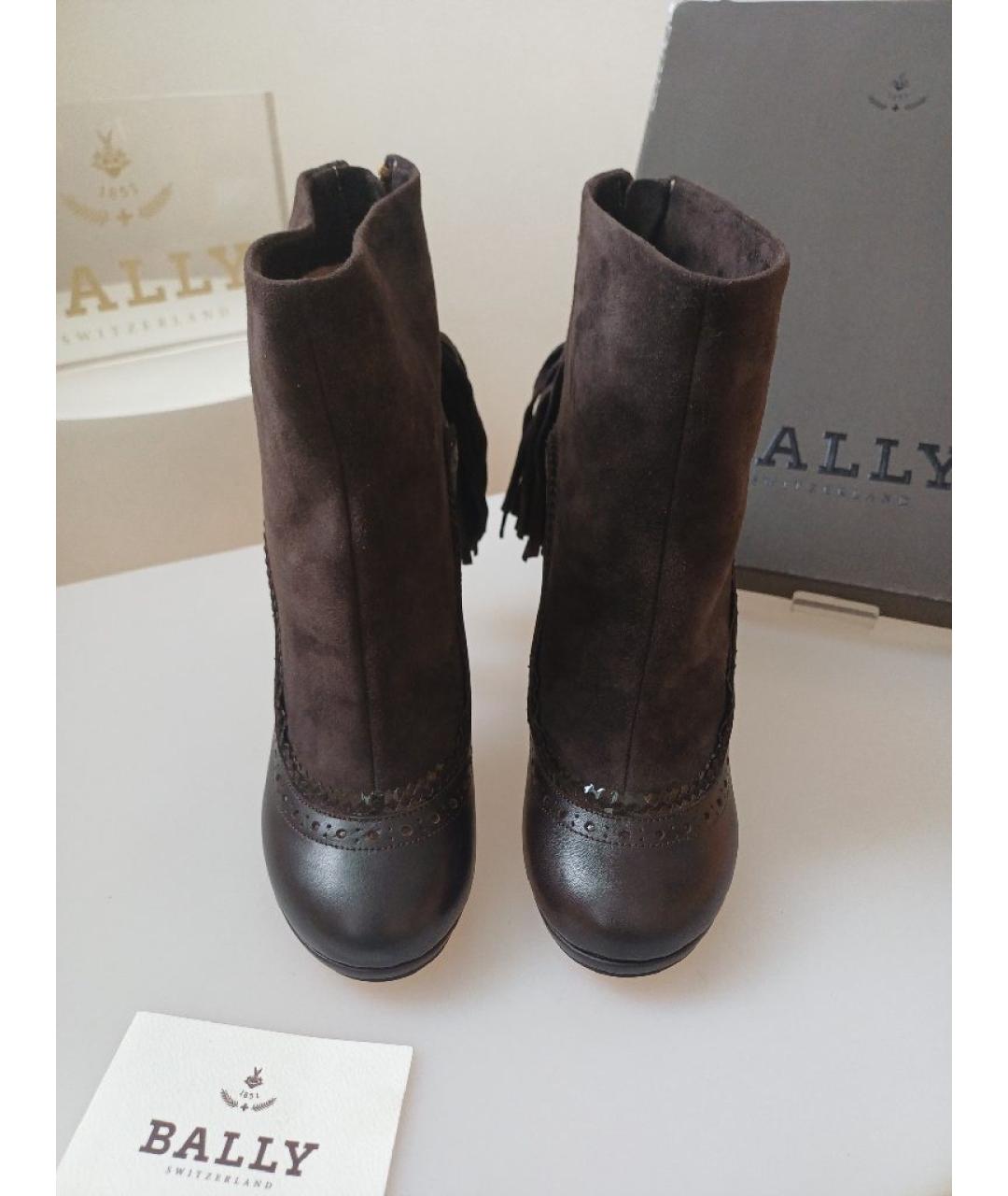 BALLY Коричневые кожаные ботильоны, фото 7