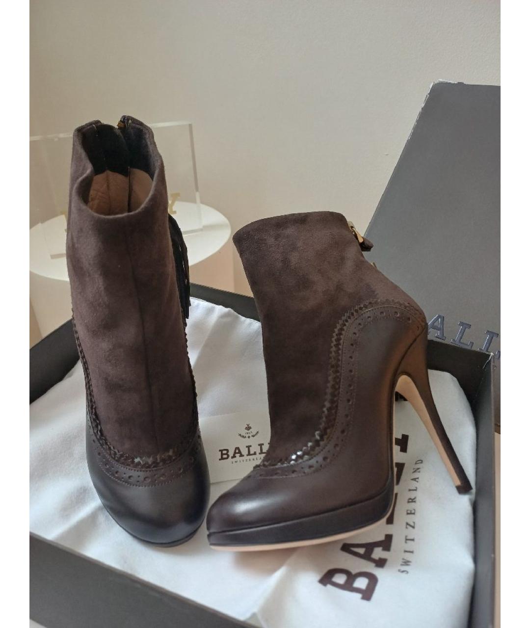 BALLY Коричневые кожаные ботильоны, фото 3