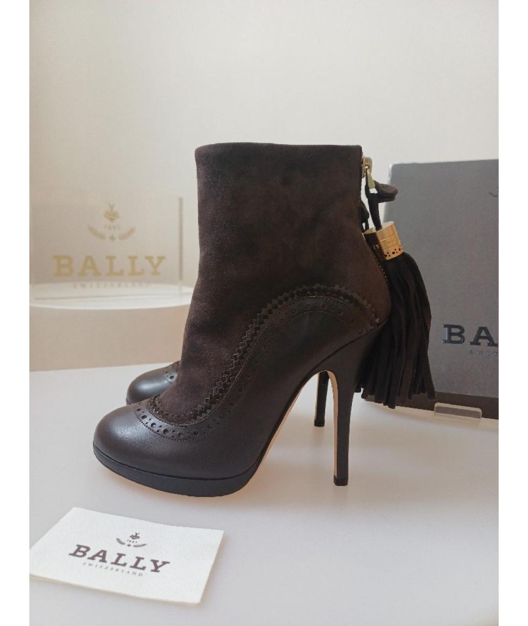 BALLY Коричневые кожаные ботильоны, фото 6