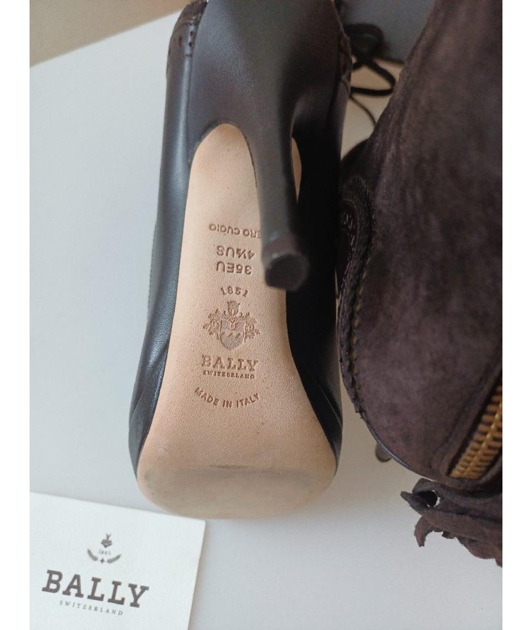 BALLY Коричневые кожаные ботильоны, фото 9