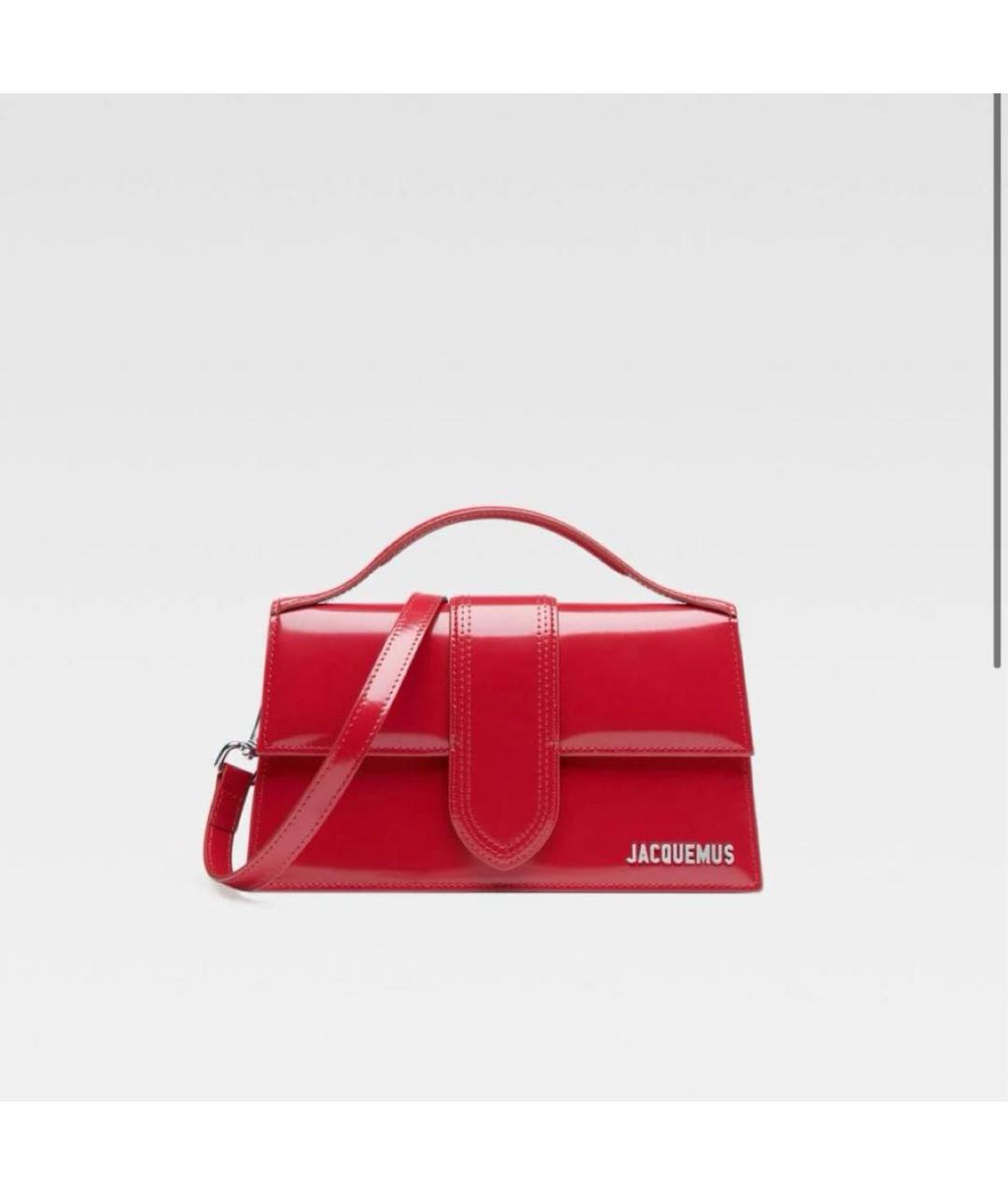 JACQUEMUS Красная сумка с короткими ручками из лакированной кожи, фото 6