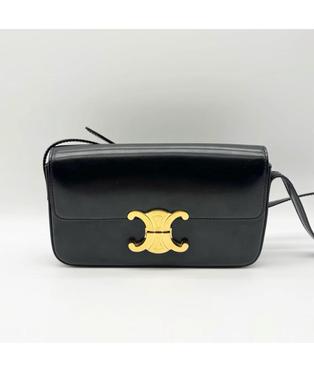 CELINE Черная кожаная сумка через плечо, фото 5