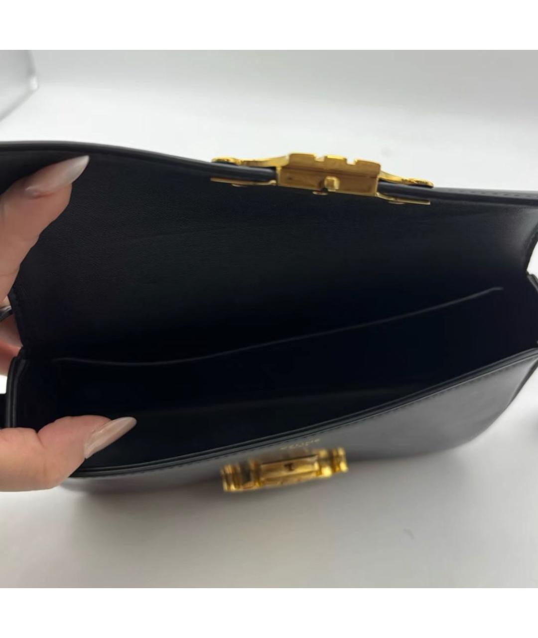 CELINE Черная кожаная сумка через плечо, фото 4