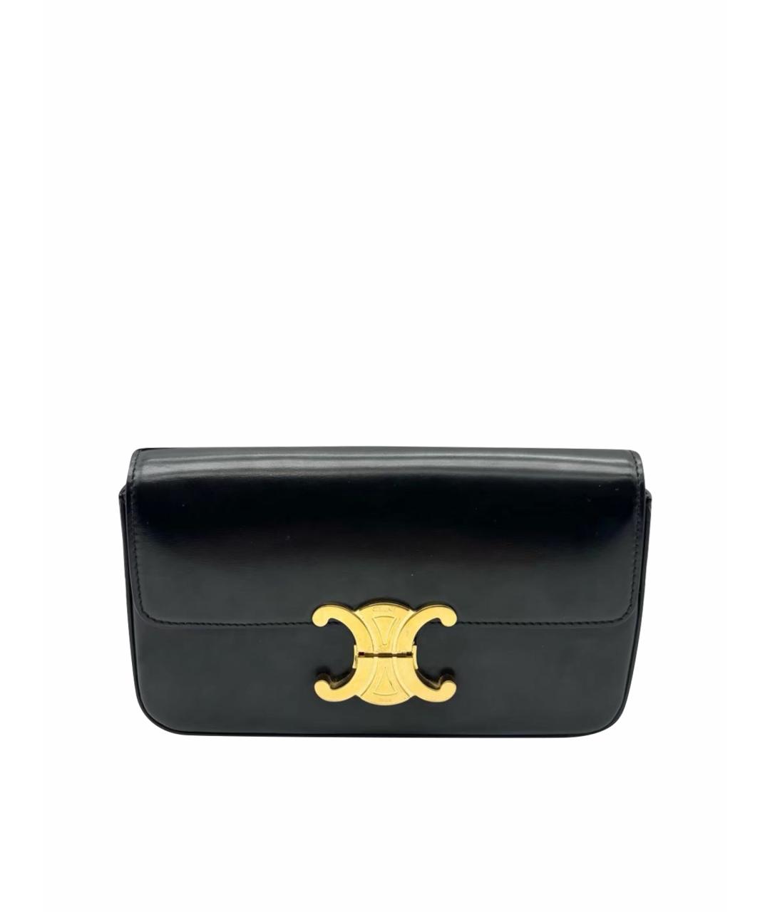 CELINE Черная кожаная сумка через плечо, фото 1