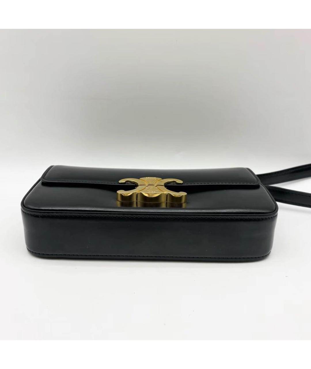 CELINE Черная кожаная сумка через плечо, фото 3