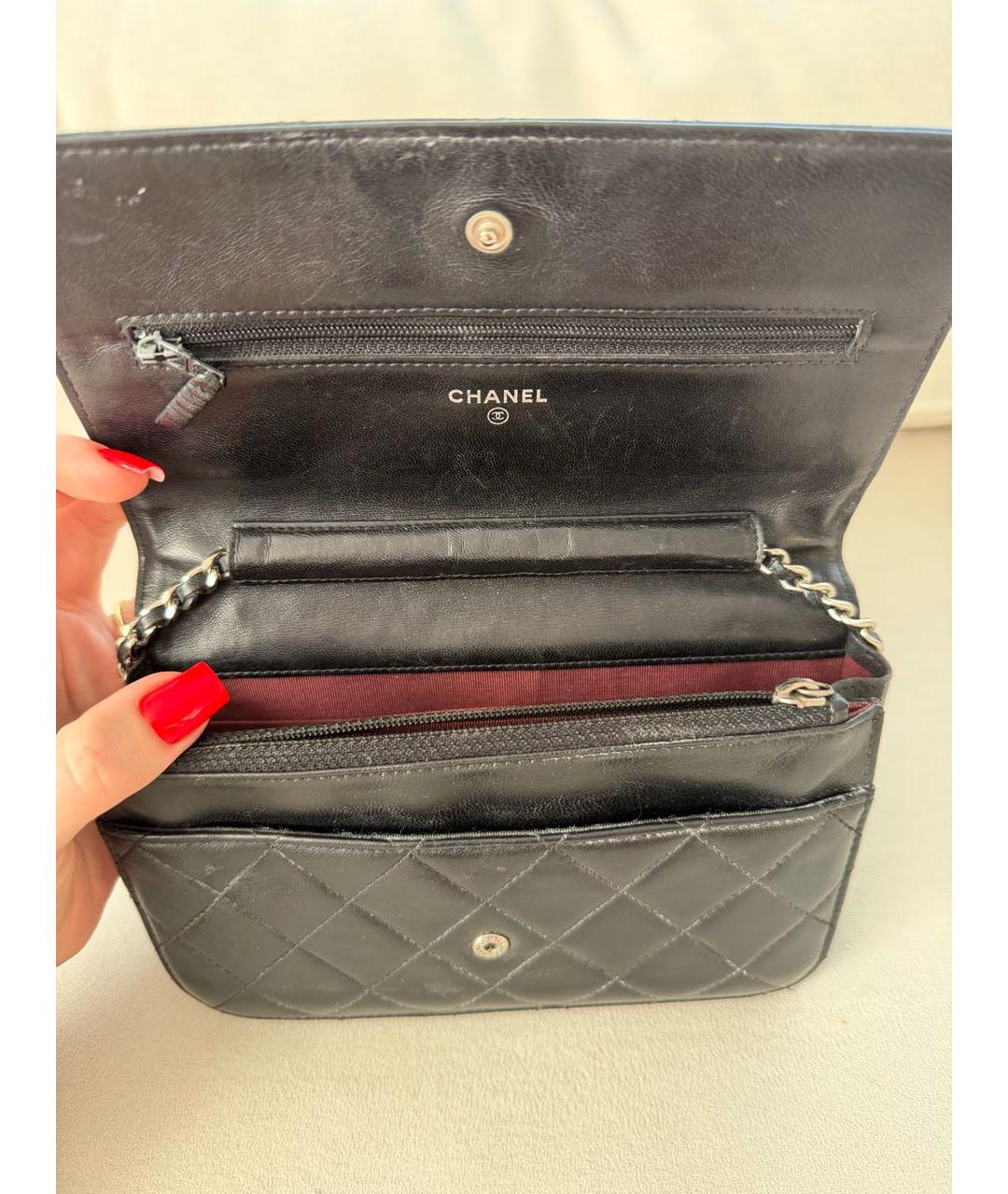 CHANEL Черная кожаная сумка через плечо, фото 8
