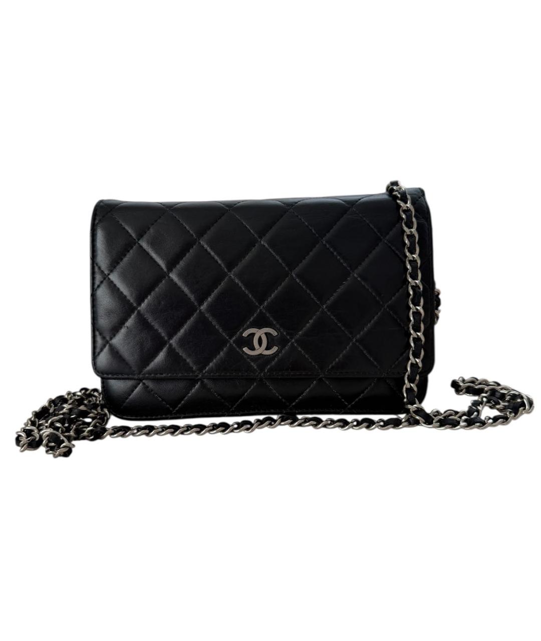 CHANEL Черная кожаная сумка через плечо, фото 9