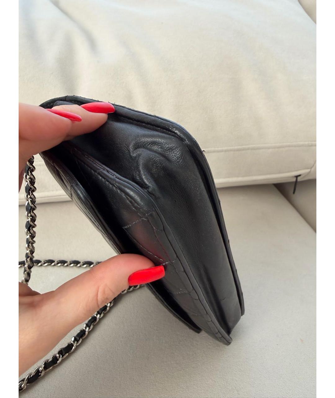 CHANEL Черная кожаная сумка через плечо, фото 6