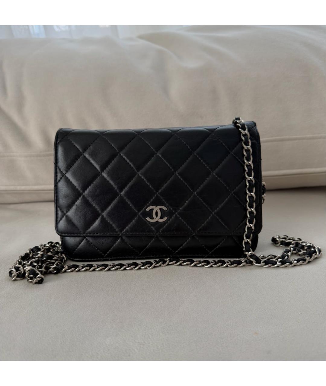 CHANEL Черная кожаная сумка через плечо, фото 2