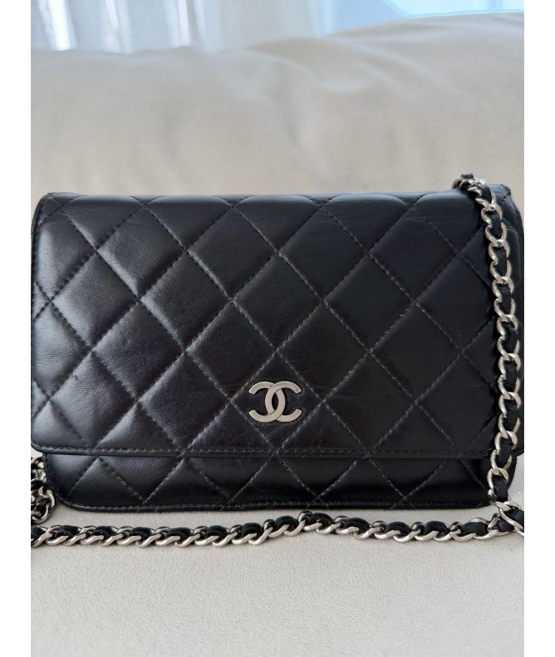 CHANEL Черная кожаная сумка через плечо, фото 3