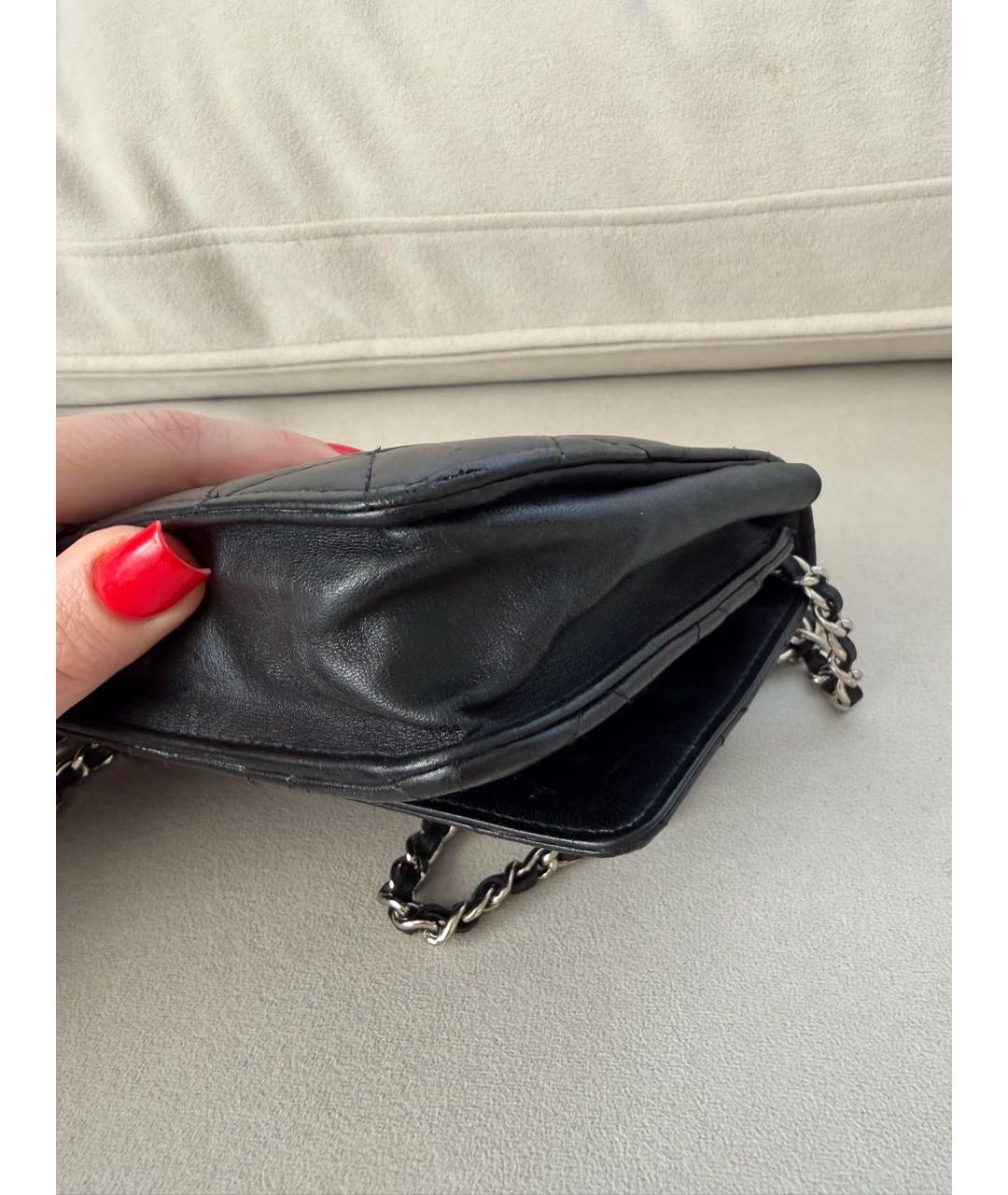 CHANEL Черная кожаная сумка через плечо, фото 5