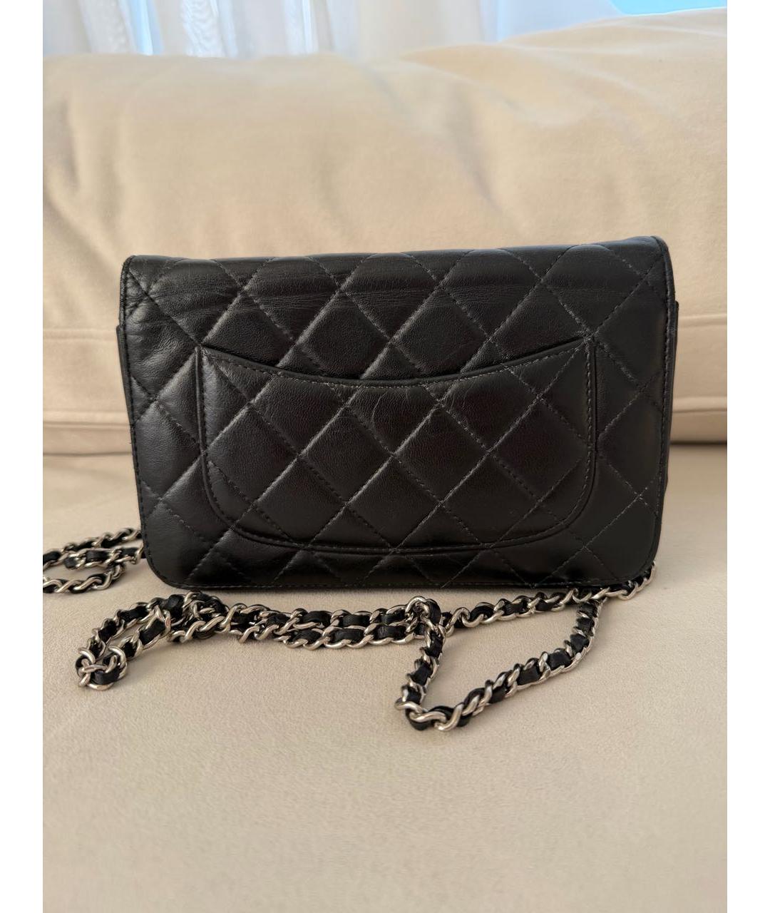 CHANEL Черная кожаная сумка через плечо, фото 4