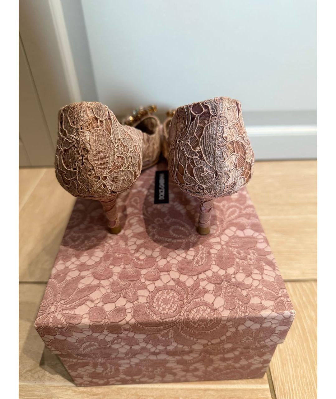 DOLCE&GABBANA Розовые текстильные туфли, фото 4