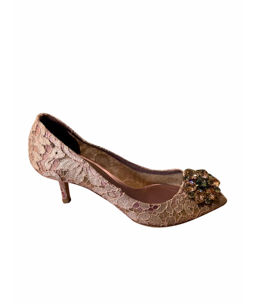 DOLCE&GABBANA Розовые текстильные туфли, фото 1