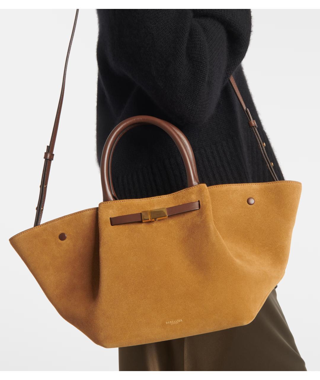 DEMELLIER Бежевая замшевая сумка через плечо, фото 2