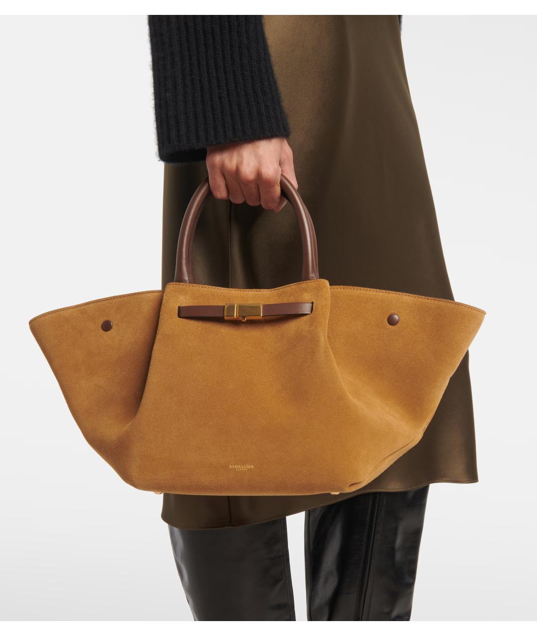 DEMELLIER Бежевая замшевая сумка через плечо, фото 3