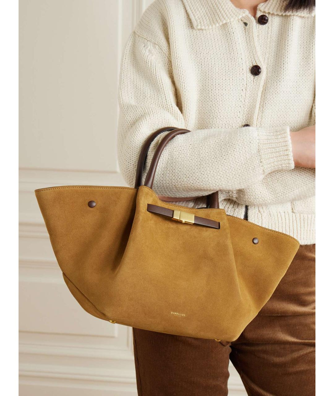 DEMELLIER Бежевая замшевая сумка через плечо, фото 9
