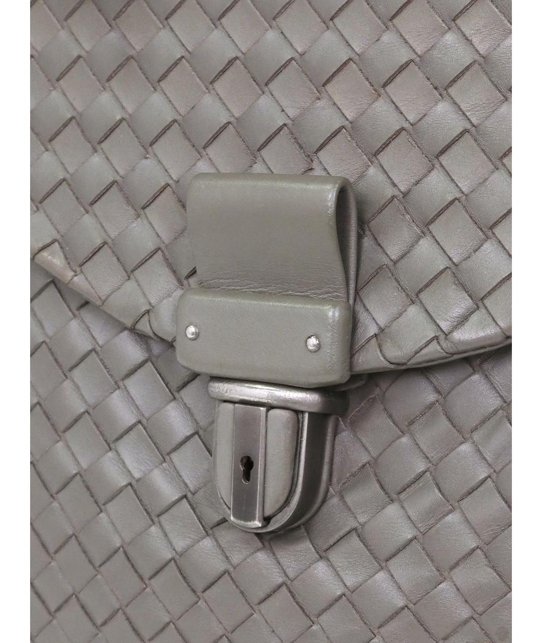 BOTTEGA VENETA Серый кожаный портфель, фото 6