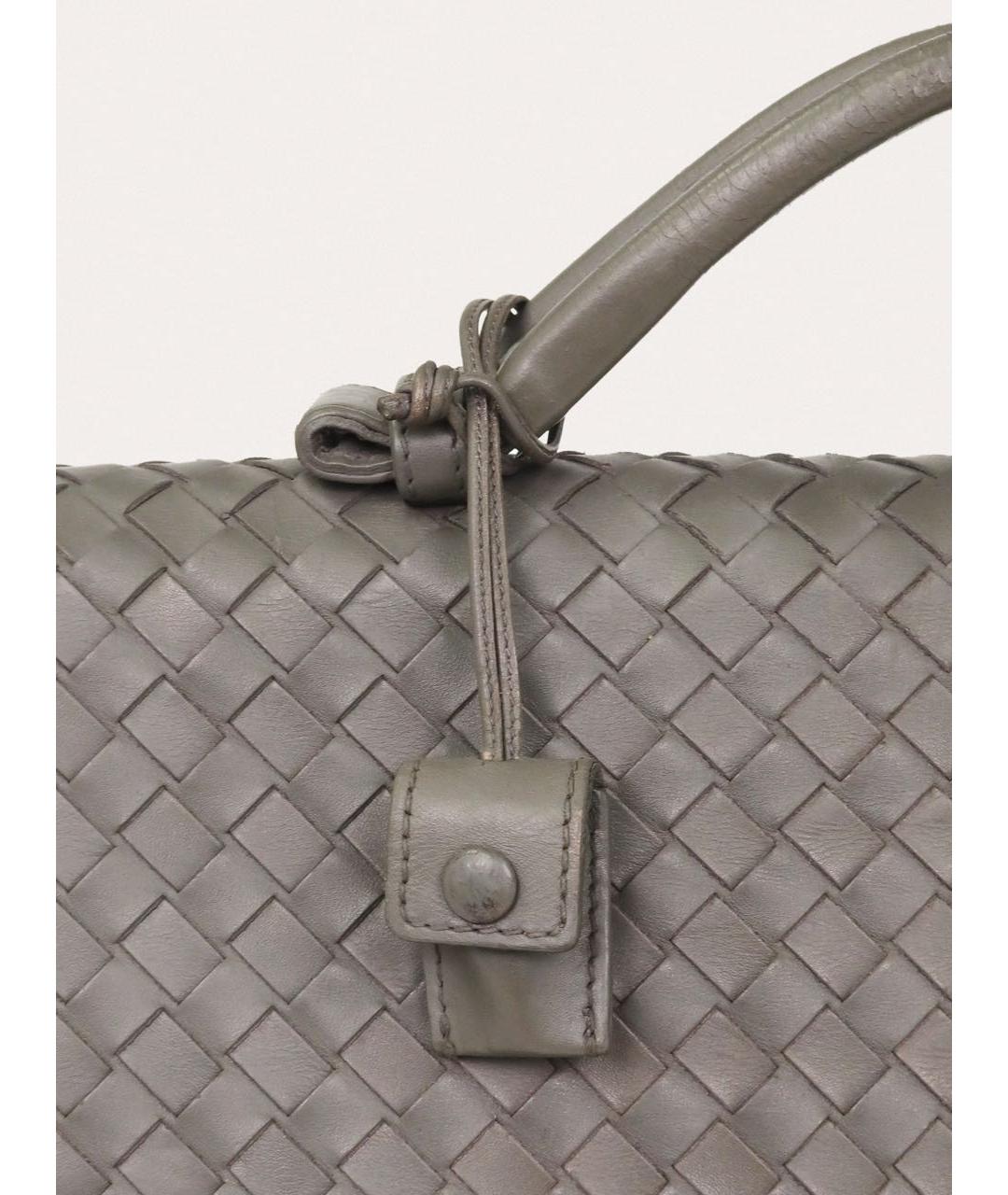BOTTEGA VENETA Серый кожаный портфель, фото 7