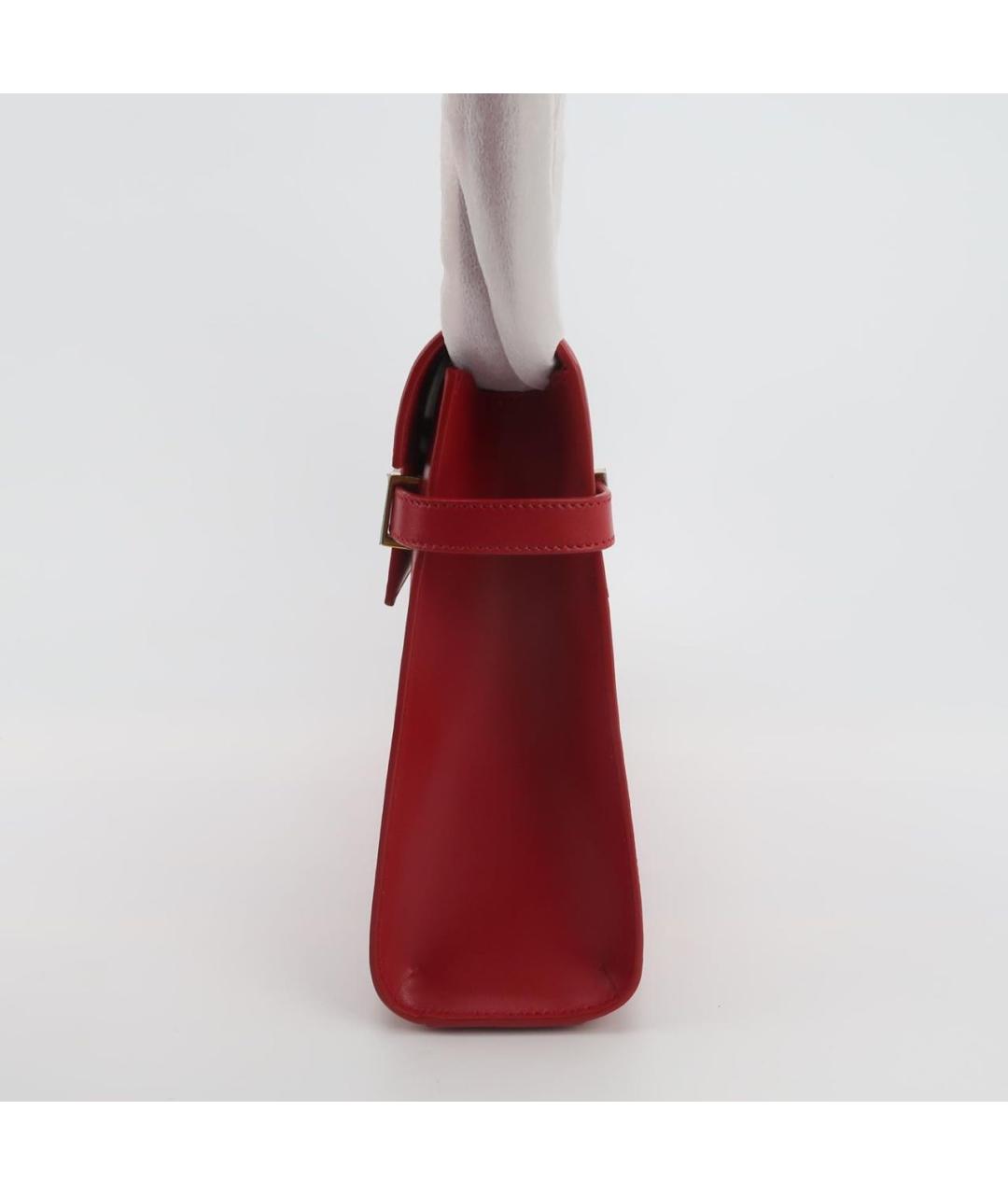 SAINT LAURENT Красная кожаная сумка через плечо, фото 3