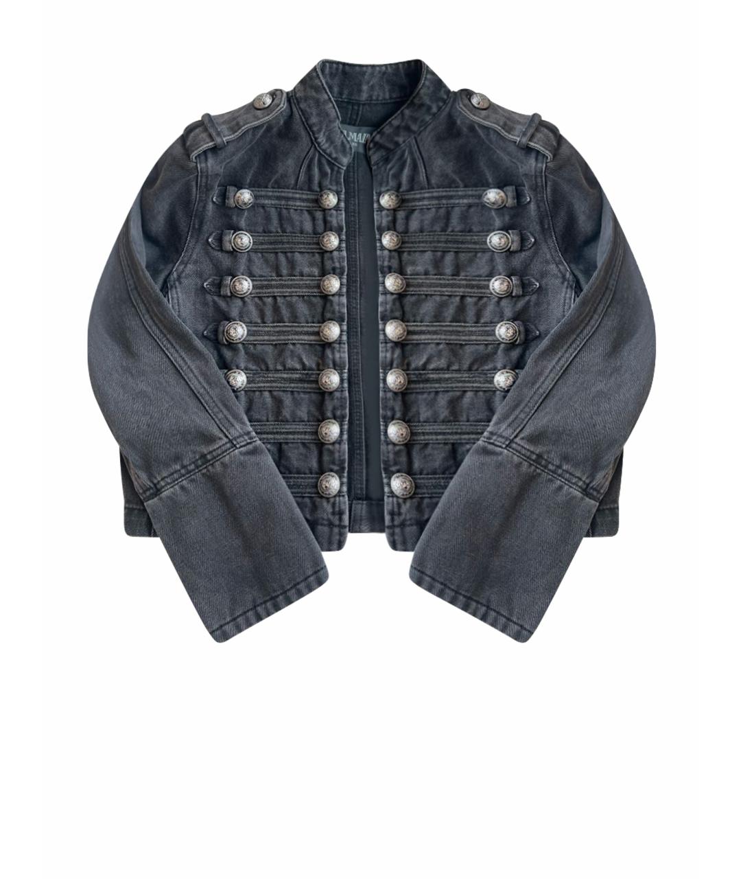 BALMAIN Серый хлопковый жакет/пиджак, фото 1