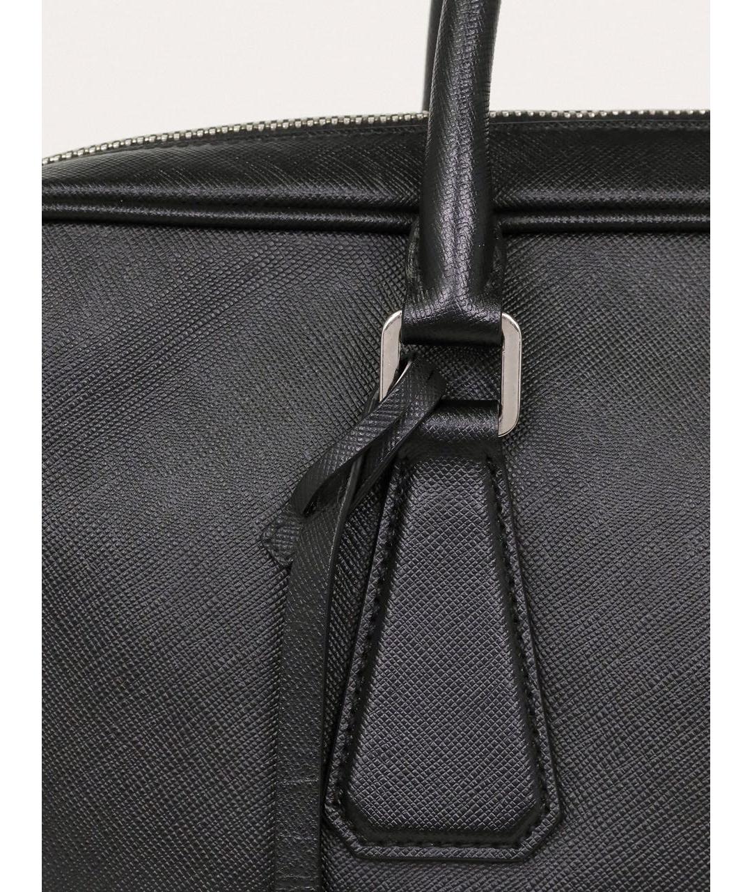 PRADA Черный кожаный портфель, фото 7