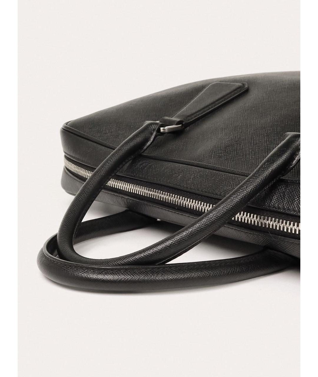 PRADA Черный кожаный портфель, фото 5