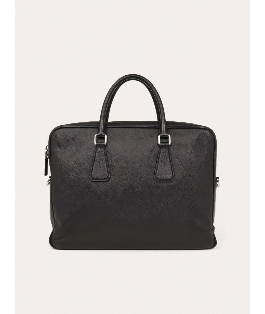 PRADA Черный кожаный портфель, фото 9