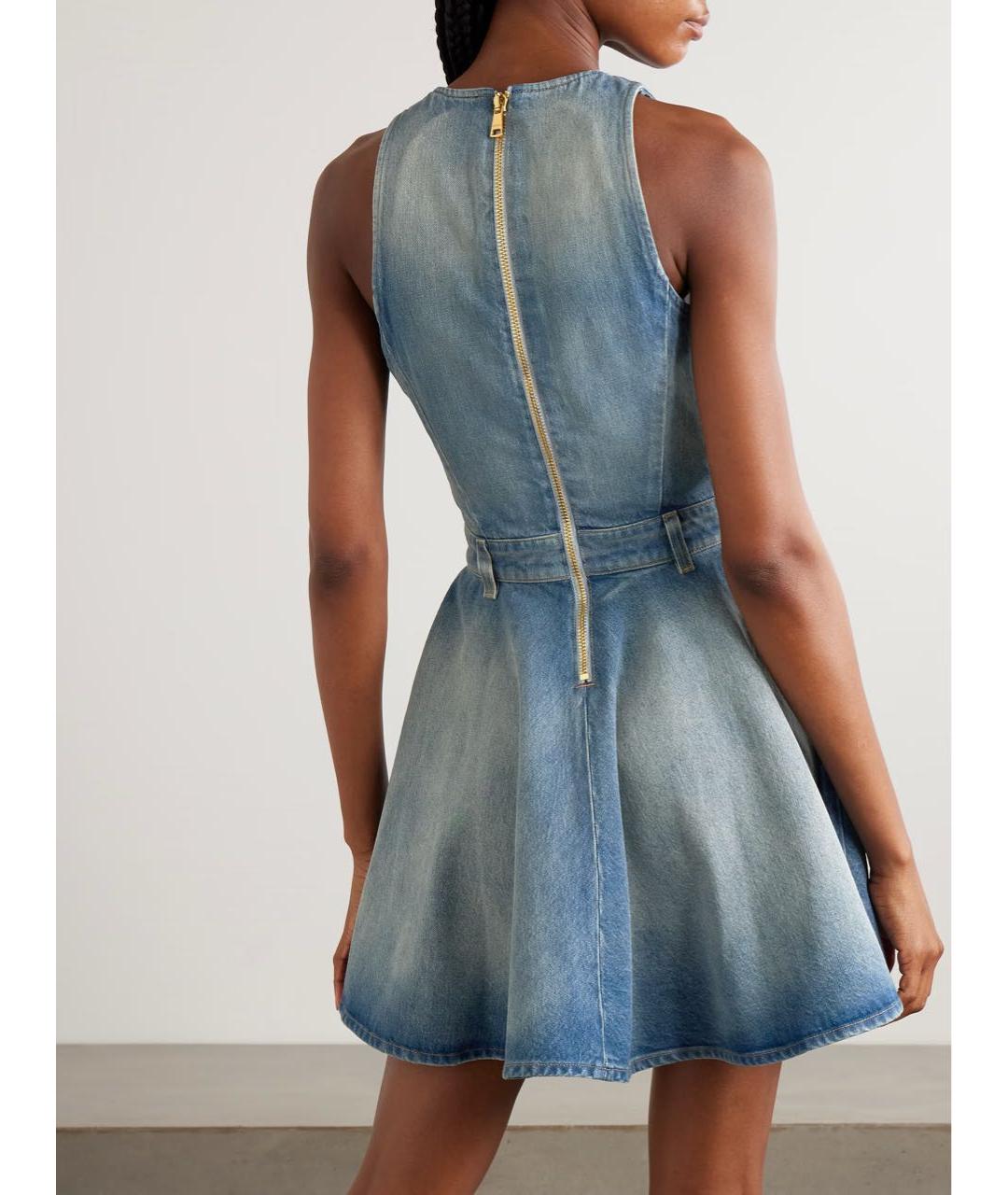 BALMAIN Голубое деним повседневное платье, фото 2