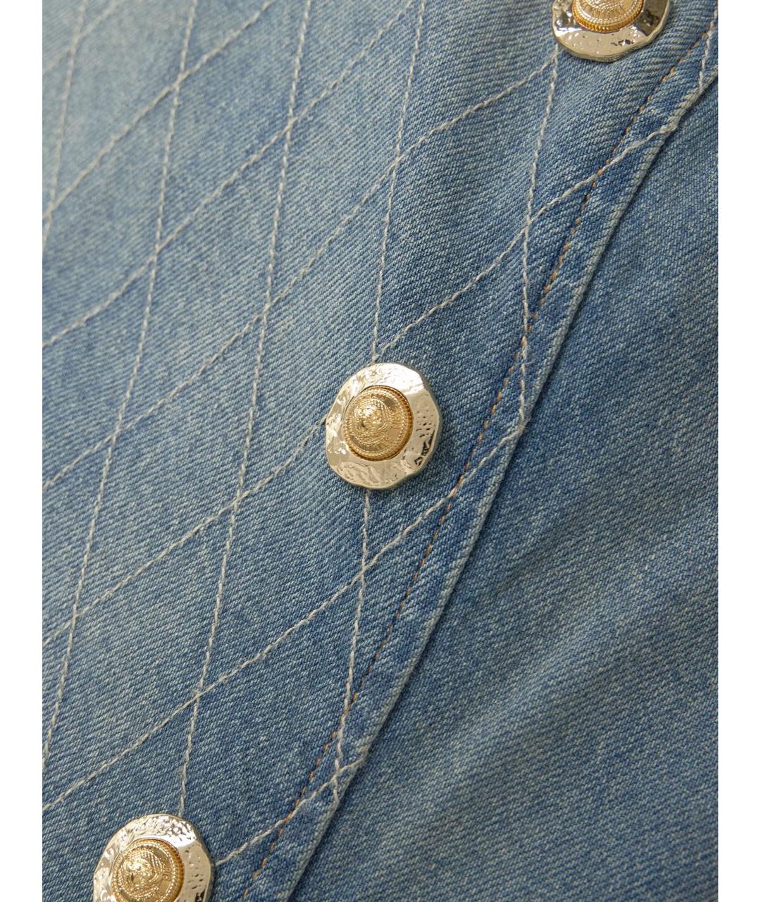 BALMAIN Голубое деним повседневное платье, фото 4