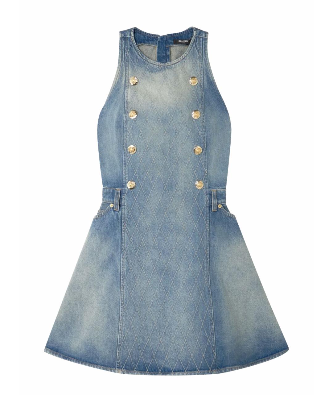 BALMAIN Голубое деним повседневное платье, фото 6
