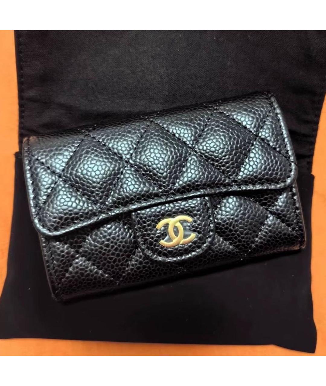 CHANEL Черный кожаный кошелек, фото 2