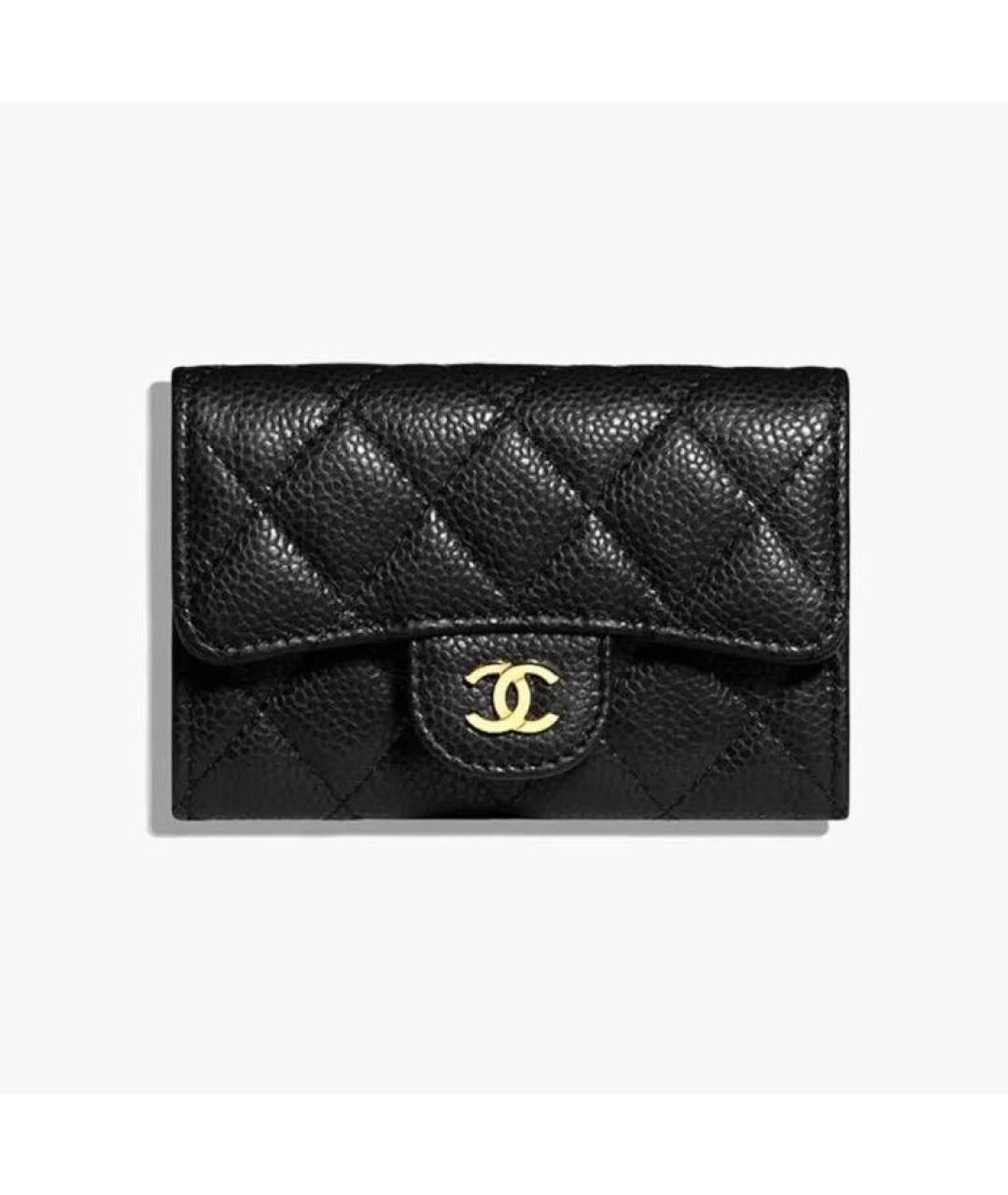 CHANEL Черный кожаный кошелек, фото 4