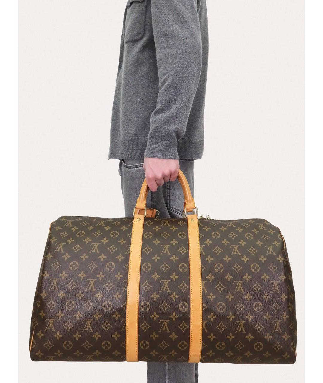 LOUIS VUITTON Коричневая дорожная/спортивная сумка, фото 8