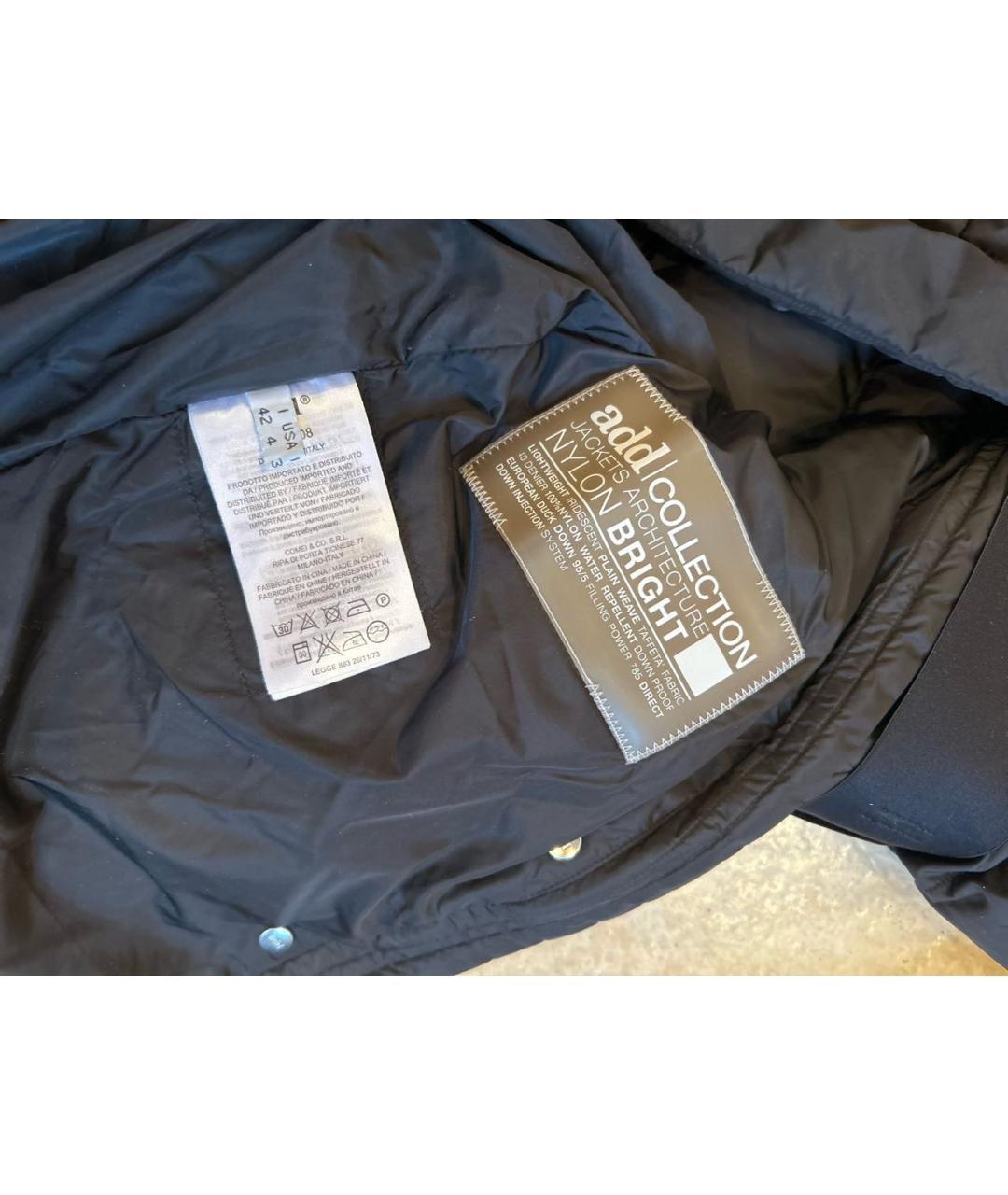 ADD Черный полиамидовый пуховик, фото 7