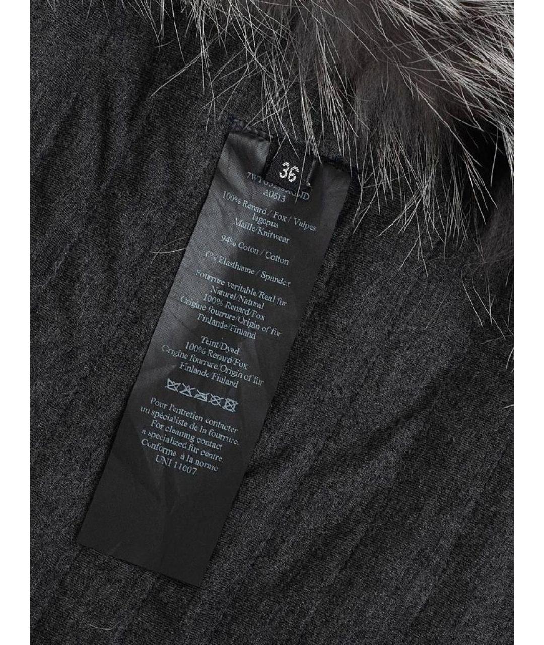 YVES SALOMON Серый меховой жилет, фото 4