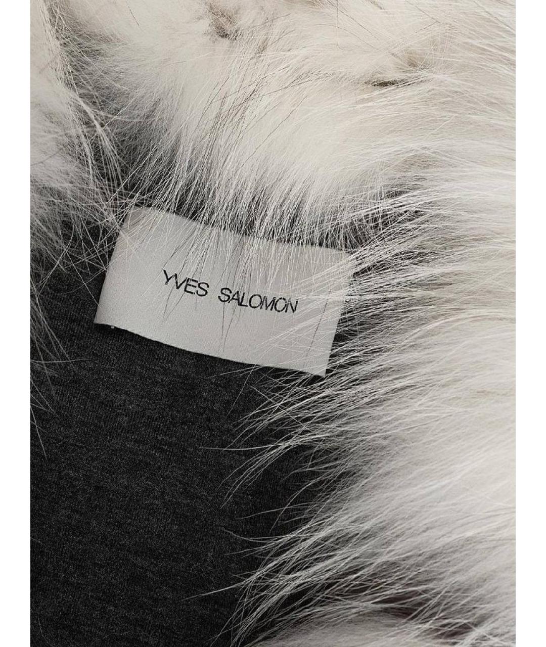 YVES SALOMON Серый меховой жилет, фото 3