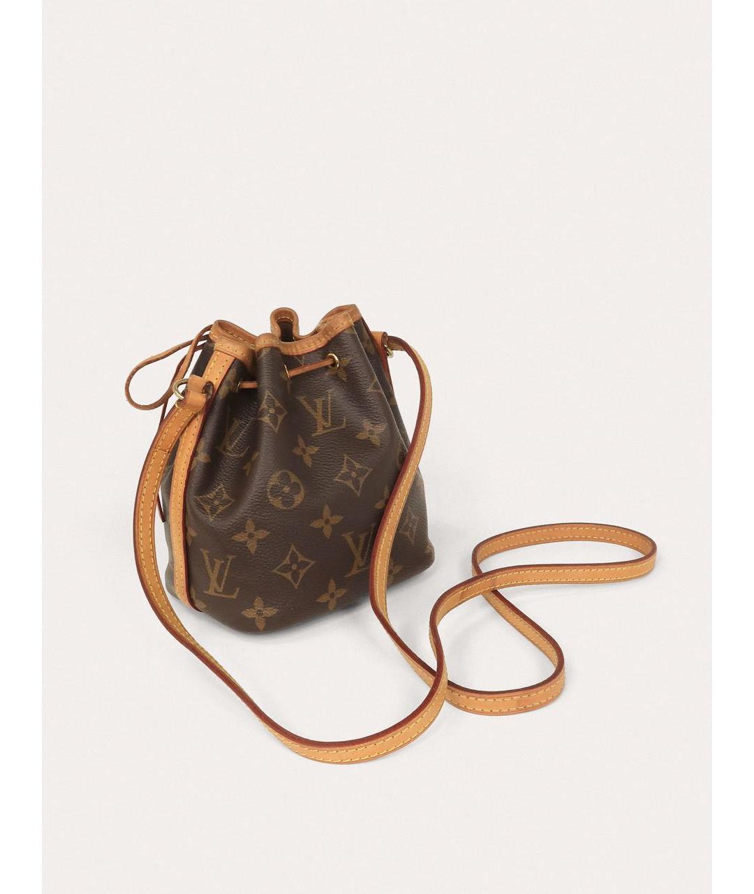 LOUIS VUITTON Коричневая кожаная сумка через плечо, фото 3